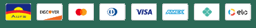 Bandeiras aceitas: Aura, Discover, Mastercard, Diners, Visa, Amex, Pix e Elo